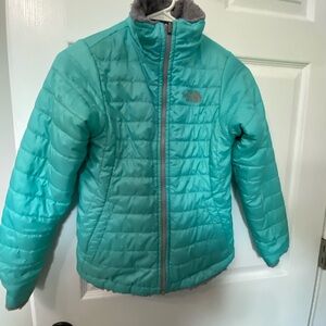 North Face Girls Youth Reversible Puffer Coat Size MEDIUM 10/12
